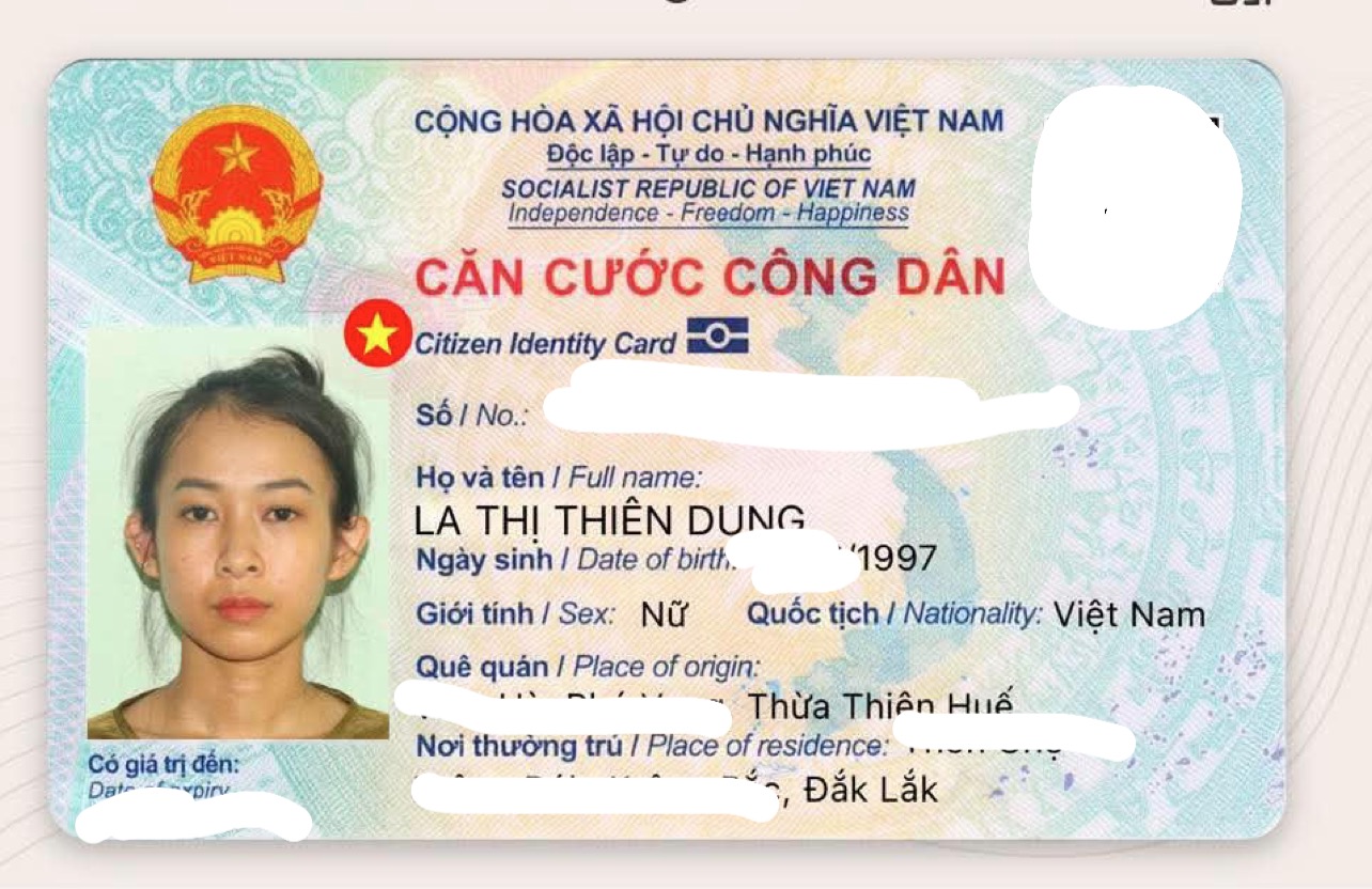 🆘 Rơi ví giấy tờ ở Huế tên La Thị Thiên Dung 1997 Đăk Lăk