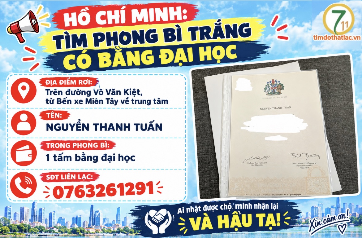 ‼️Hồ Chí Minh: Tìm phong bị trắng có bằng đại học tên Nguyễn Thanh Tuấn