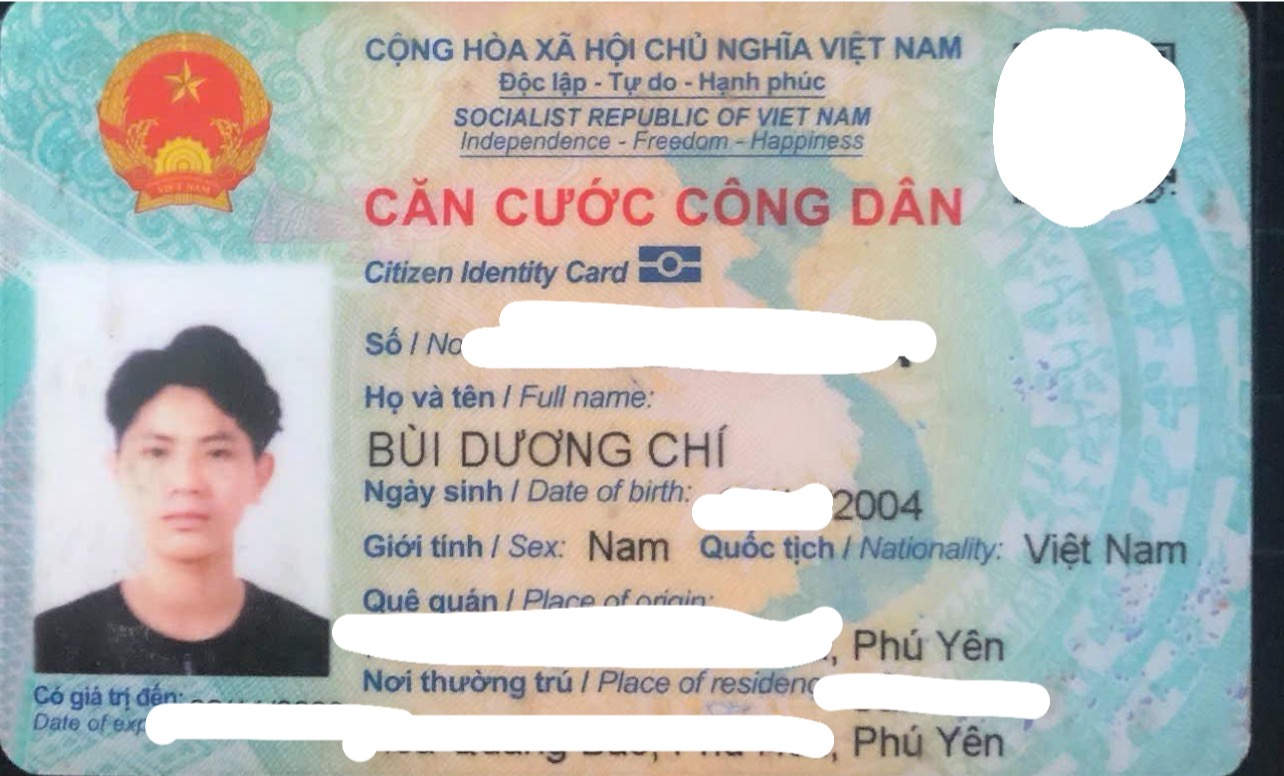 🆘 TÌM VÍ GIẤY TỜ RƠI Ở HUẾ tên Bùi Dương Chí 2004 Phú Yên