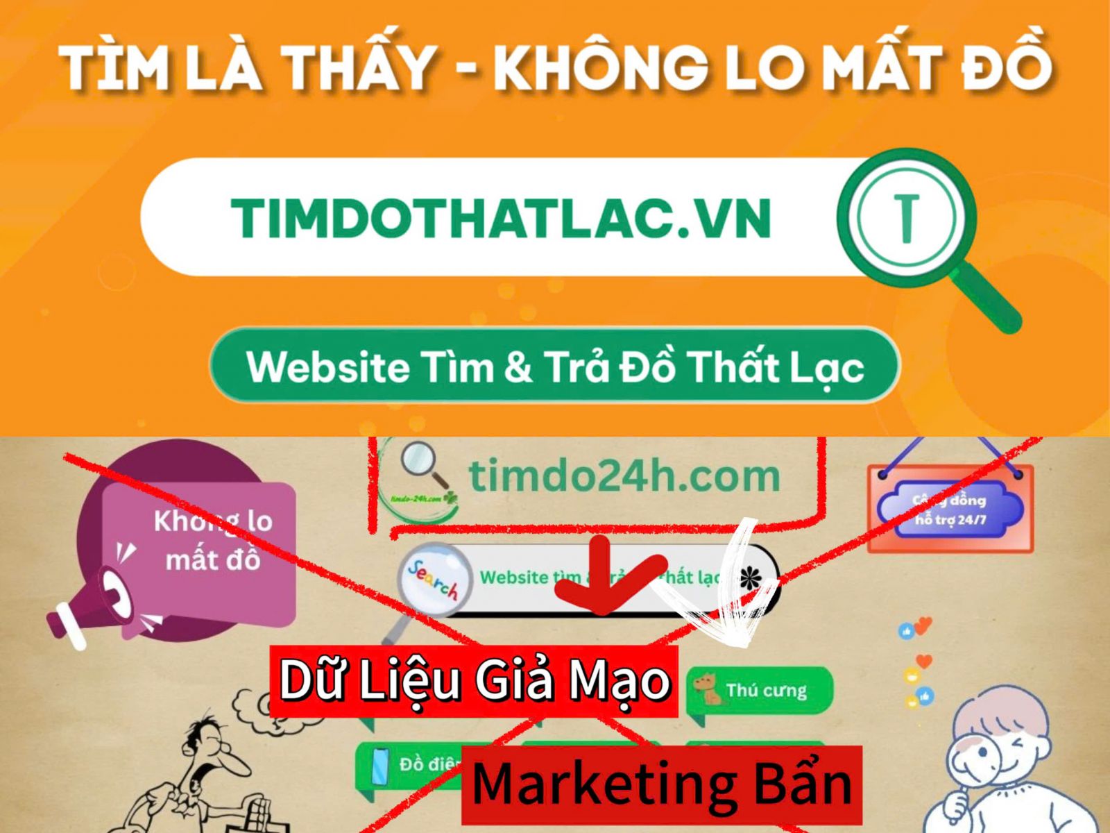 Cảnh báo trang web có tên miền, platform đạo nhái gây hiểu lầm, sai lệch Timdo24h.com !!!