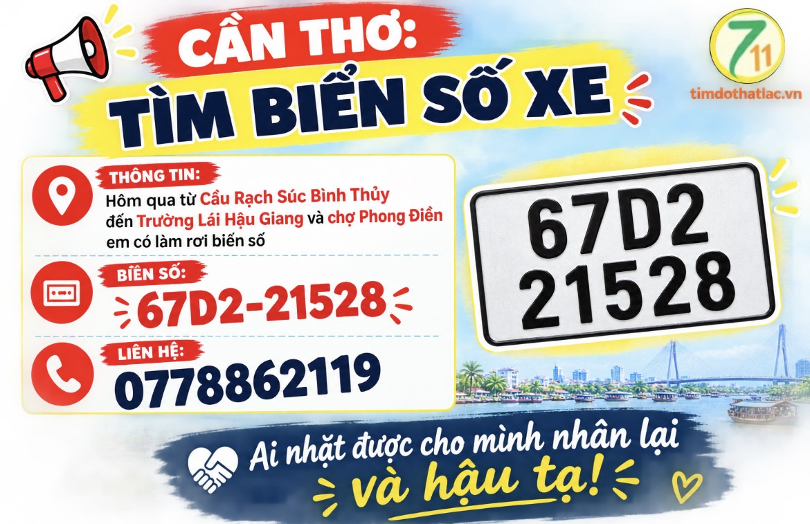 ‼️ Cần Thơ :  Tìm biển số xe