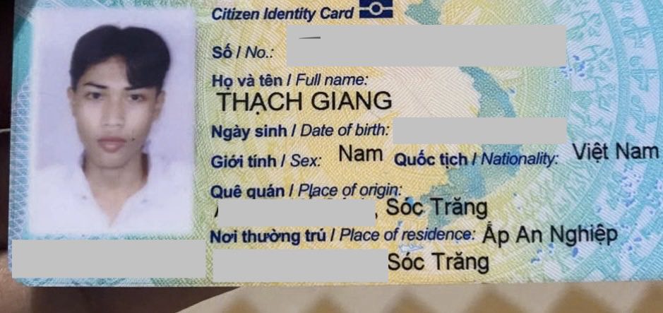🆘 Rơi ví giấy tờ ở Sóc Trăng tên Thạch Giang 2004