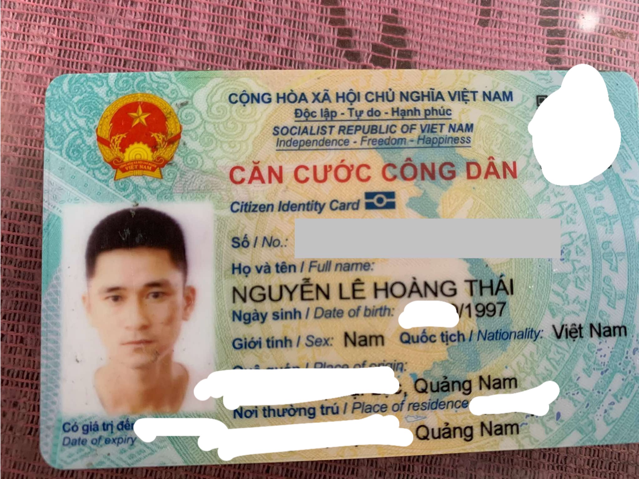 🆘 RƠI VÍ GIẤY TỜ ở ĐÀ NẴNG tên Nguyễn Lê Hoàng Thái 1997 Quảng Nam