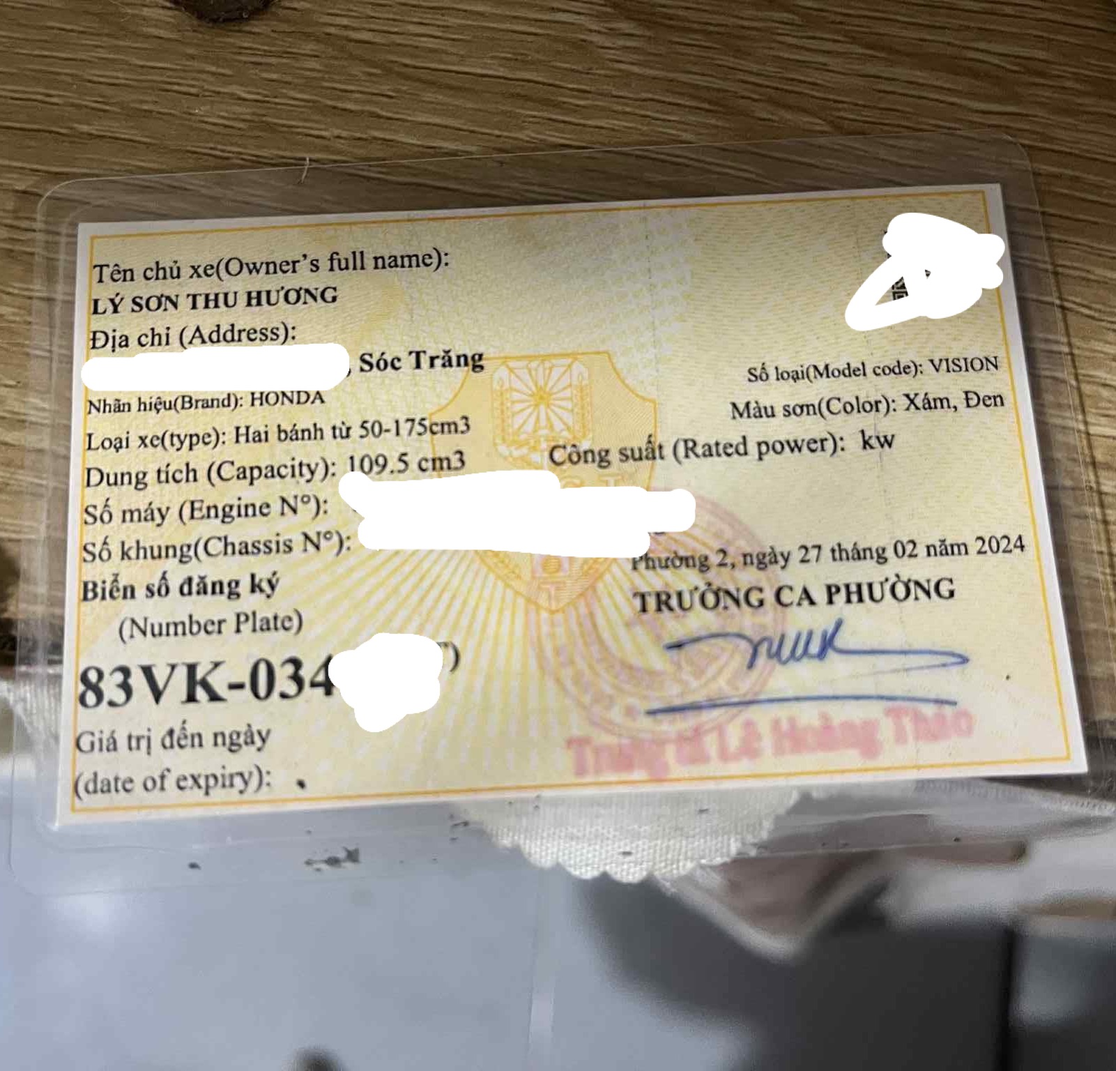 ‼️ Hồ Chí Minh: Tìm ví giấy tờ có tên Lý Sơn Thu Hương