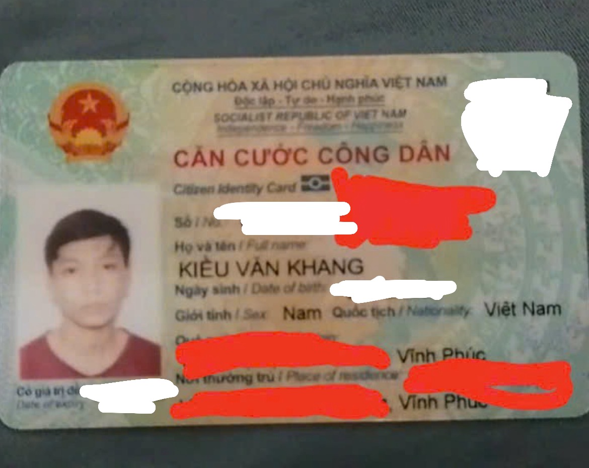 ‼️Hà Nội:  Tìm cccd có tên Kiều Văn Khang