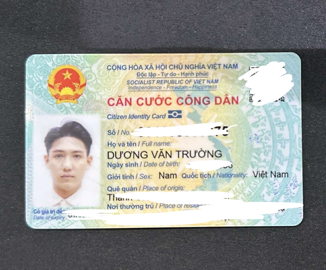 Tìm ví và giấy tờ Tên Dương Văn Trường, sn 1996   rơi ở HN