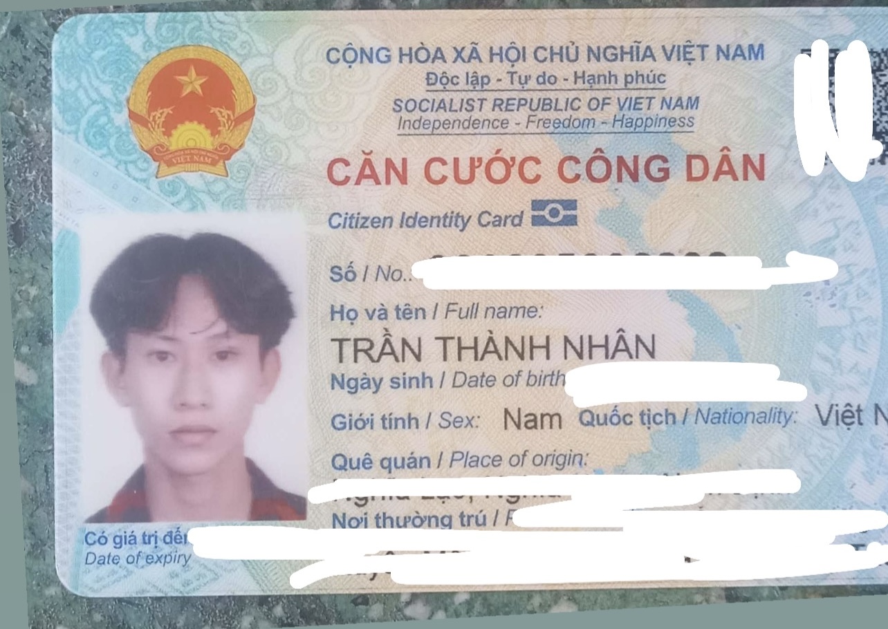 Tìm ví tên Trần Thành Nhân rơi ở Hồ Chí Minh