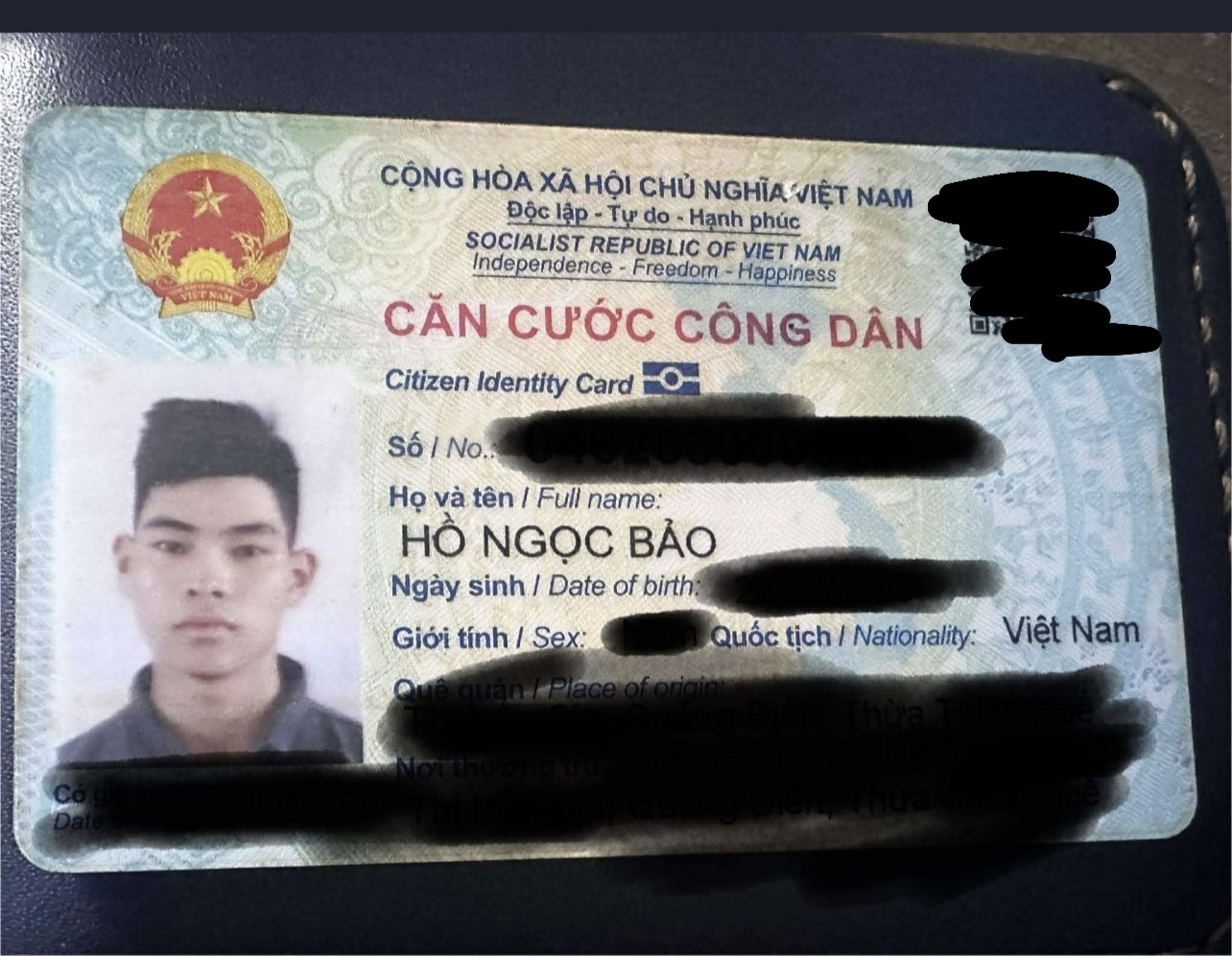 Tìm ví tên Hồ Bảo Ngọc 2003 rơi ở Đà Nẵng
