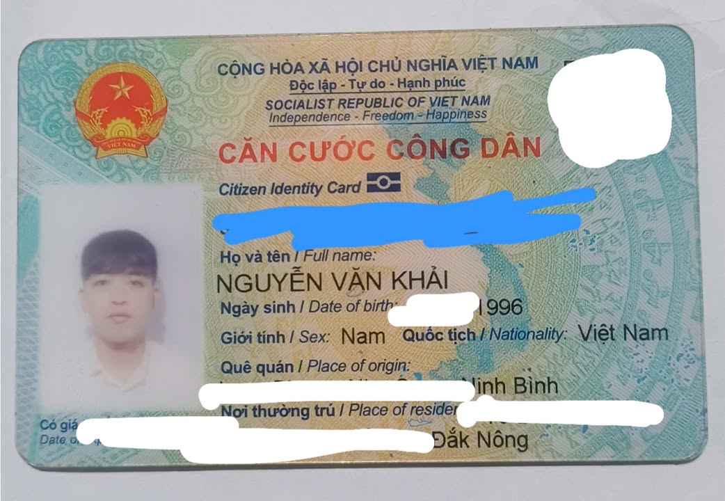 Tìm ví giấy tờ Nguyễn Văn Khải rơi ở khu vực Gò Vấp, tpHCM về Dĩ An, Bình Dương