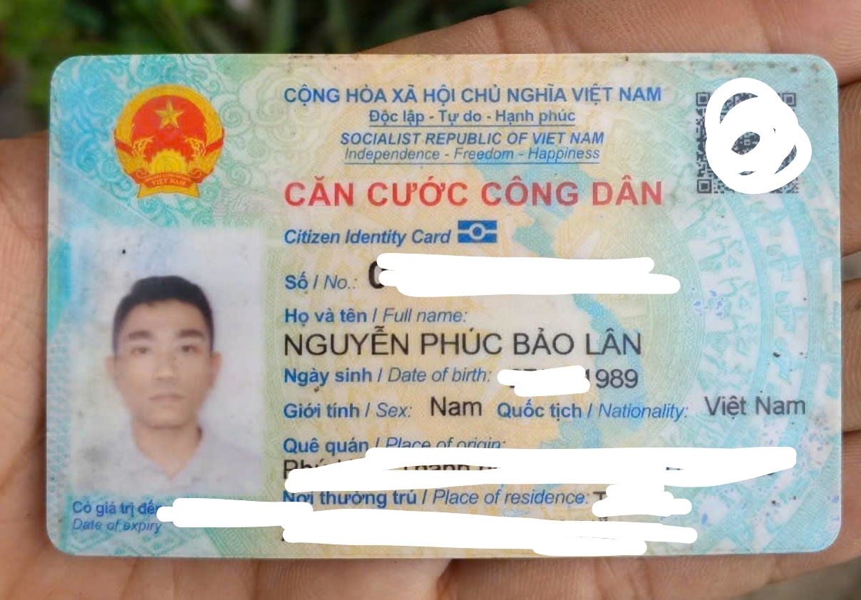📌 Rơi ví tên Nguyễn Phúc Bảo Lân 1989 tại Đà Nẵng 