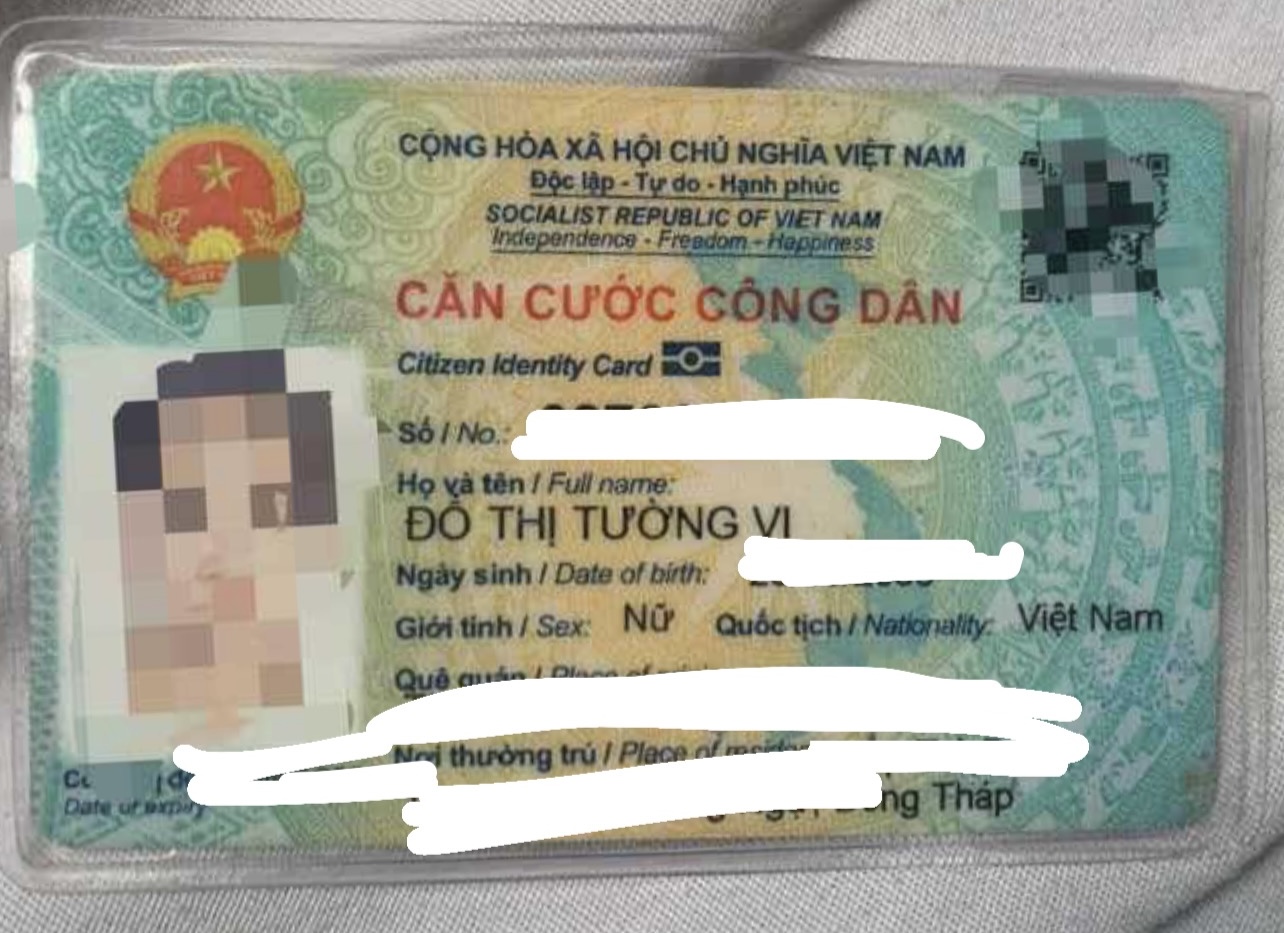 Tìm ví tên Đỗ Thị Tường Vi rơi ở Cần Thơ