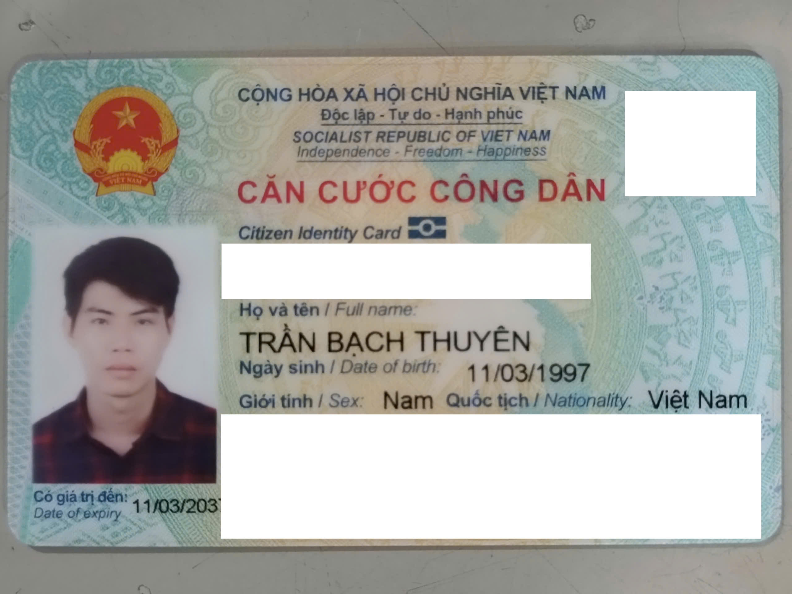 Rơi ví, giấy tờ tuỳ thân - Trần Bạch Thuyên - rơi tại Q10, TP.HCM
