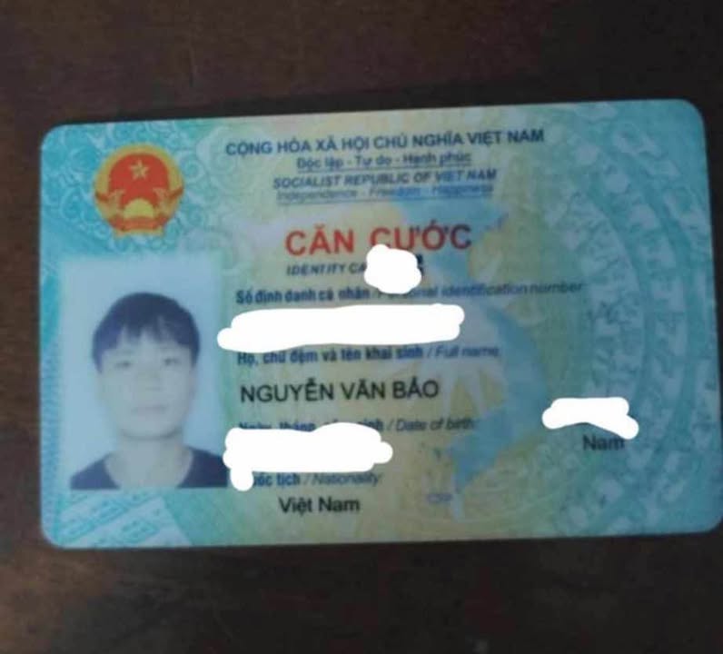 Rơi ví giấy tờ ở Thái Nguyên tên Nguyễn Văn Bảo
