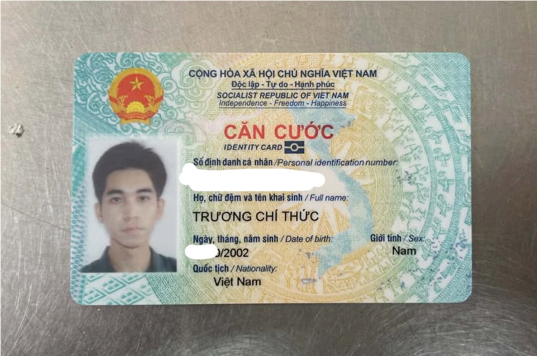 Rơi ví giấy tờ ở TPHCM tên Trương Chí Thức