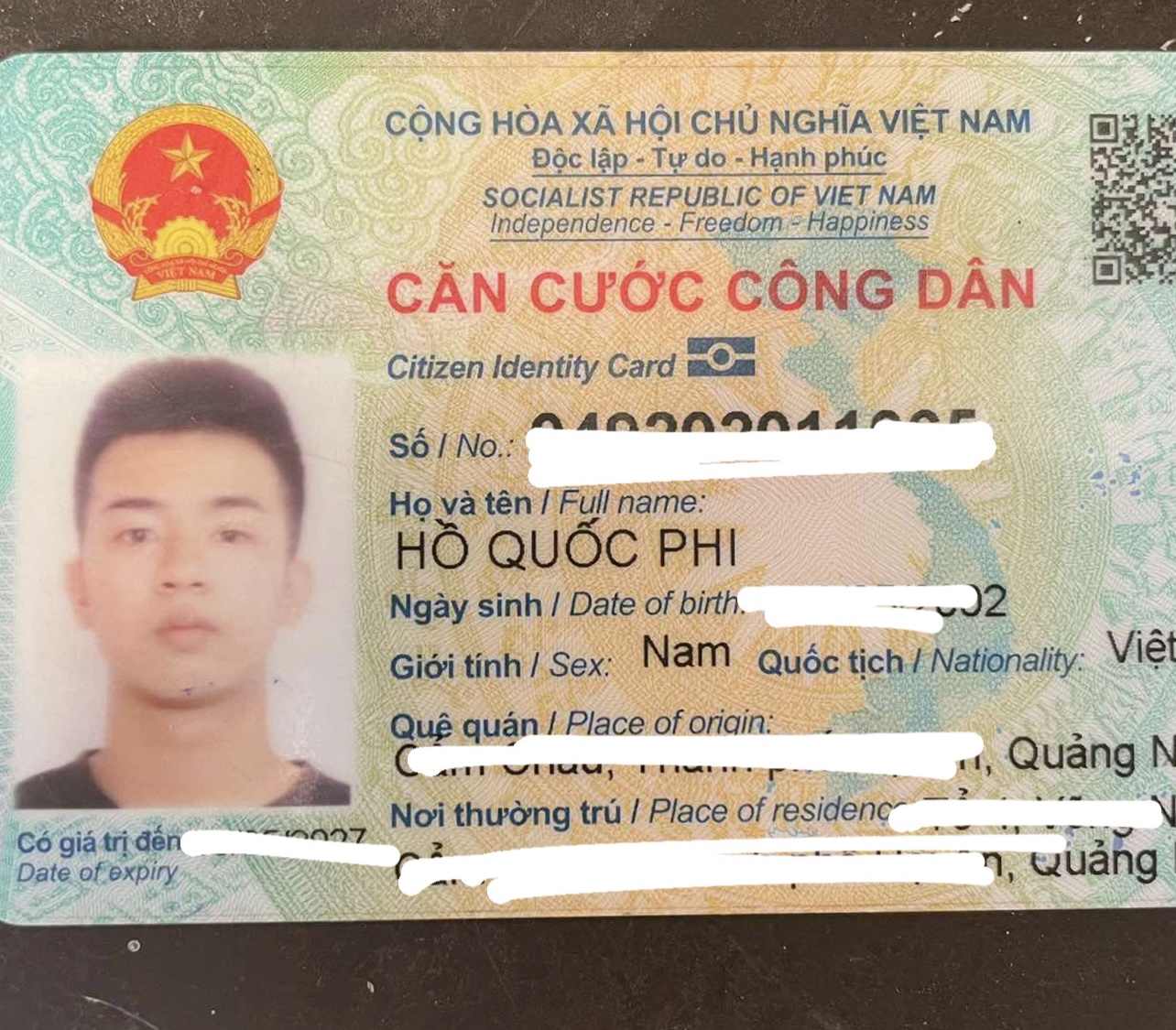 Rơi ví từ Hội An->Đà Nẵng tên Hồ Quốc Phi
