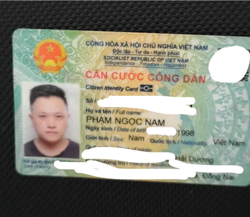 Rơi ví giấy tờ ở Đồng Nai tên Phạm Ngọc Nam