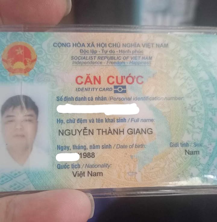 Rơi ví giấy tờ ở TPHCM tên Nguyễn Thành Giang 1988 Bình Định