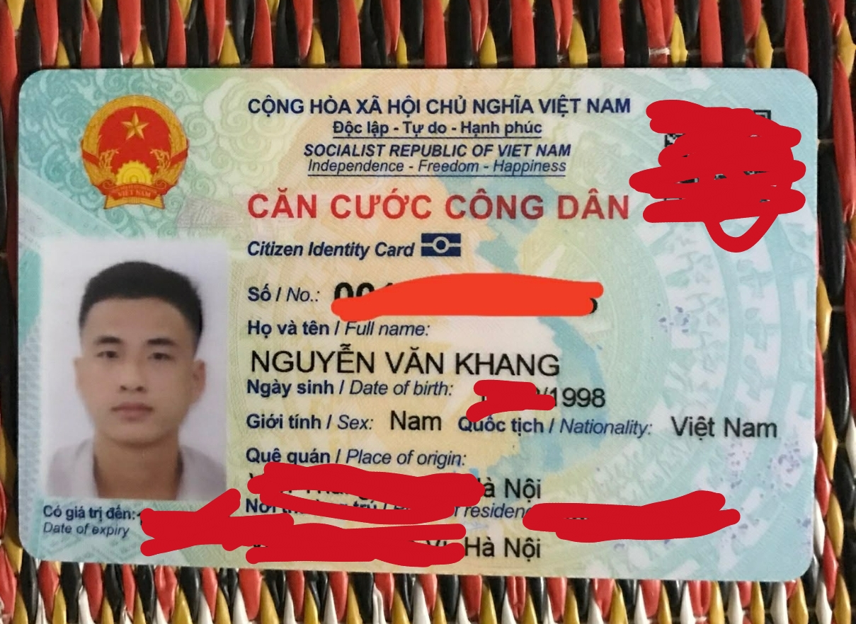 📌 rơi ví tại Hà Nội tên Nguyễn Văn Khang 1998
