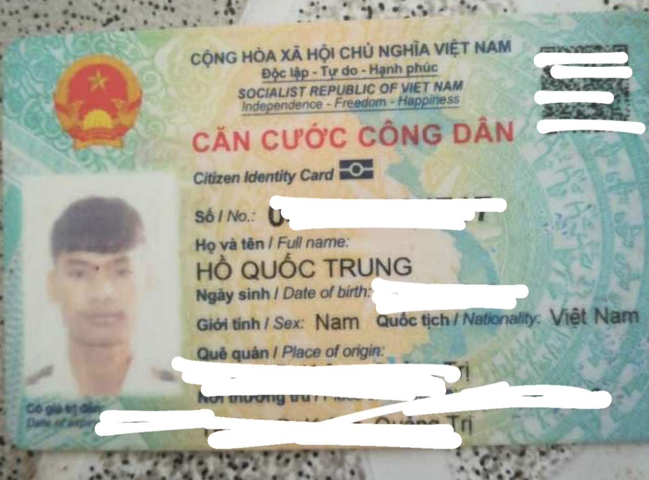 Rơi giấy tờ Đà Nẵng tên Hồ Quốc Trung 2006