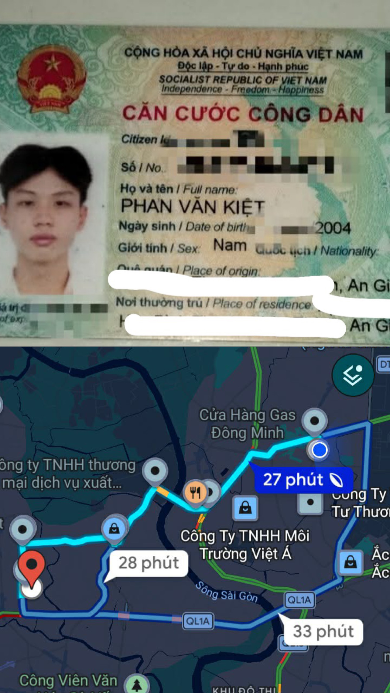 🆘 Rơi ví giấy tờ ở Bình Dương đến tpHCM tên Phan Văn Kiệt 2004