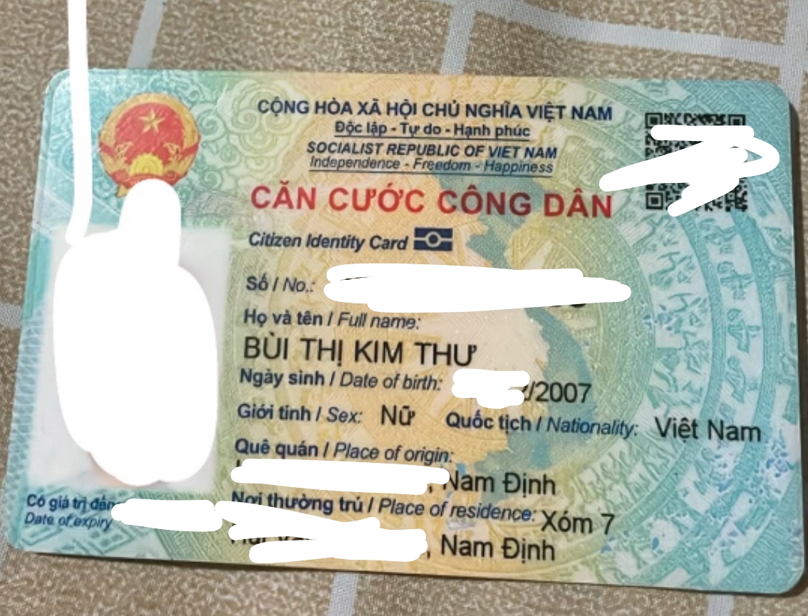 📌 rơi ví tại Nam Định tên Bùi Thị Kim Thư 2007
