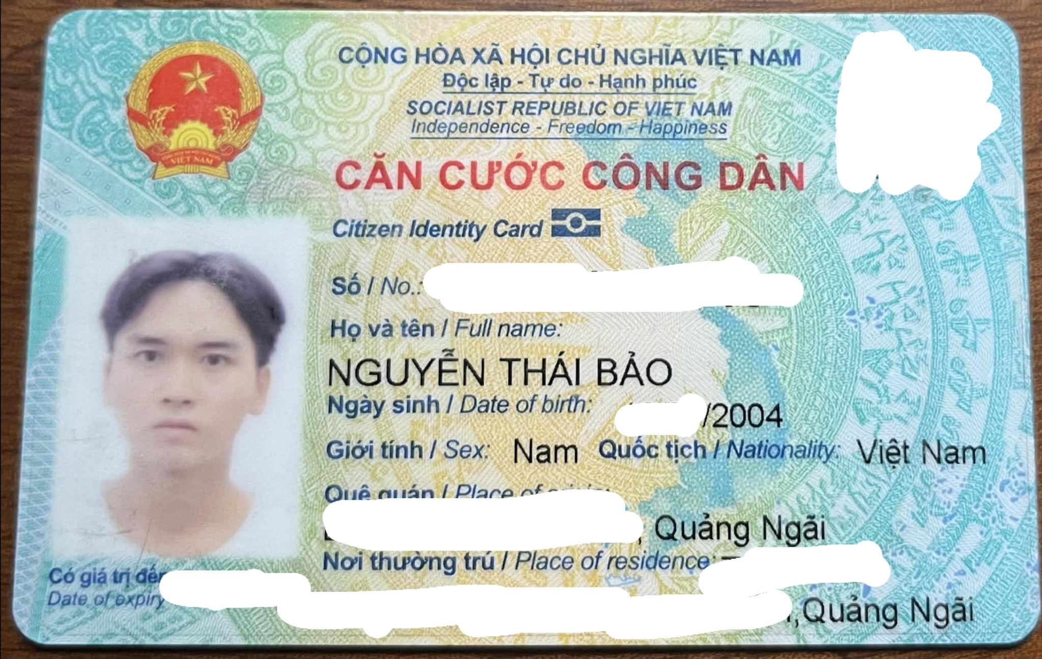 Rơi ví giấy tờ tên Nguyễn Thái Bảo 2004 ở Hồ Chí Minh