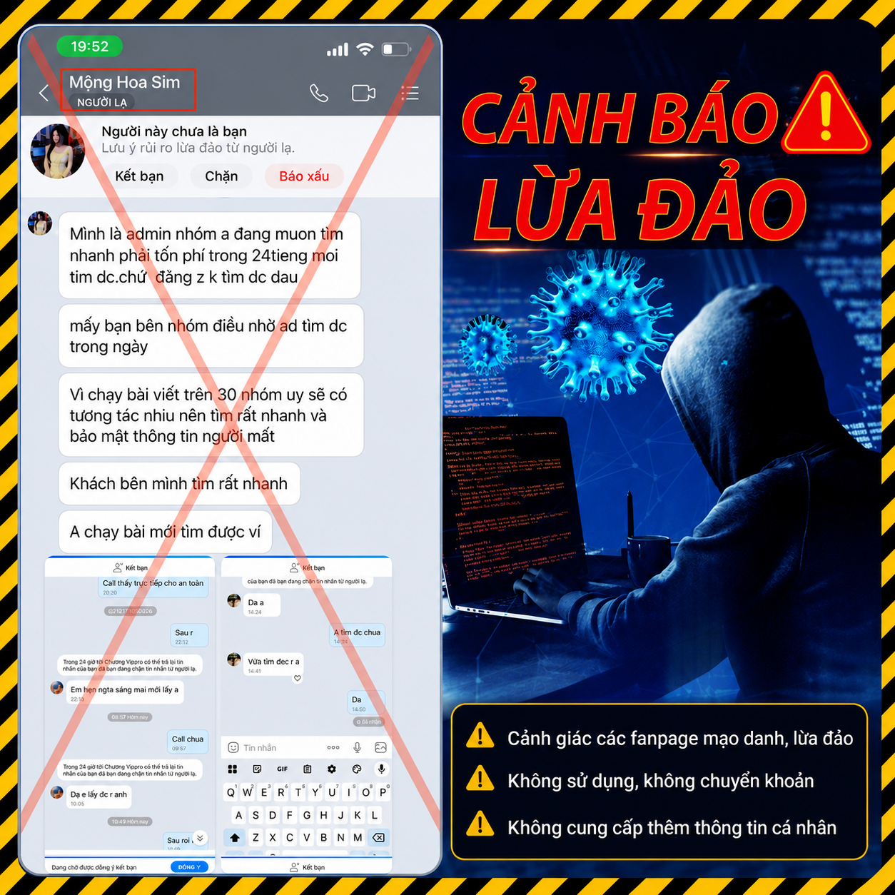 Cảnh báo tk zalo, fanpage giả mạo lừa đảo người rơi đồ