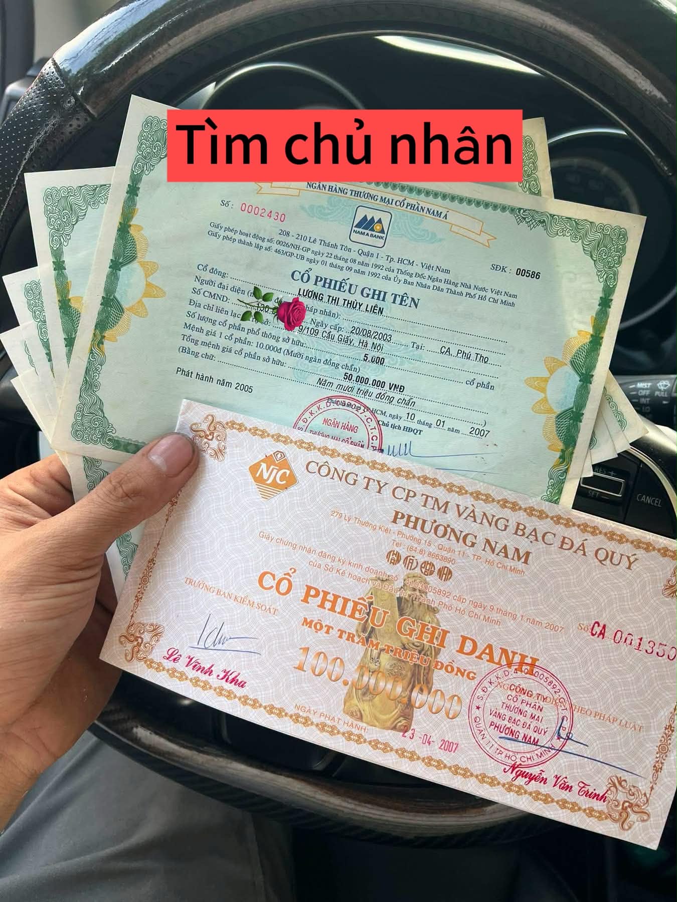 Tìm người rơi lượng cổ phiếu tên Luong Thi Thuy Tien