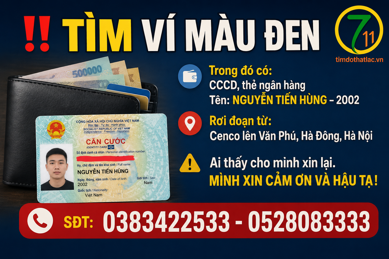 Rơi ví Hà Nội tên Nguyễn Tiến Hùng 2002