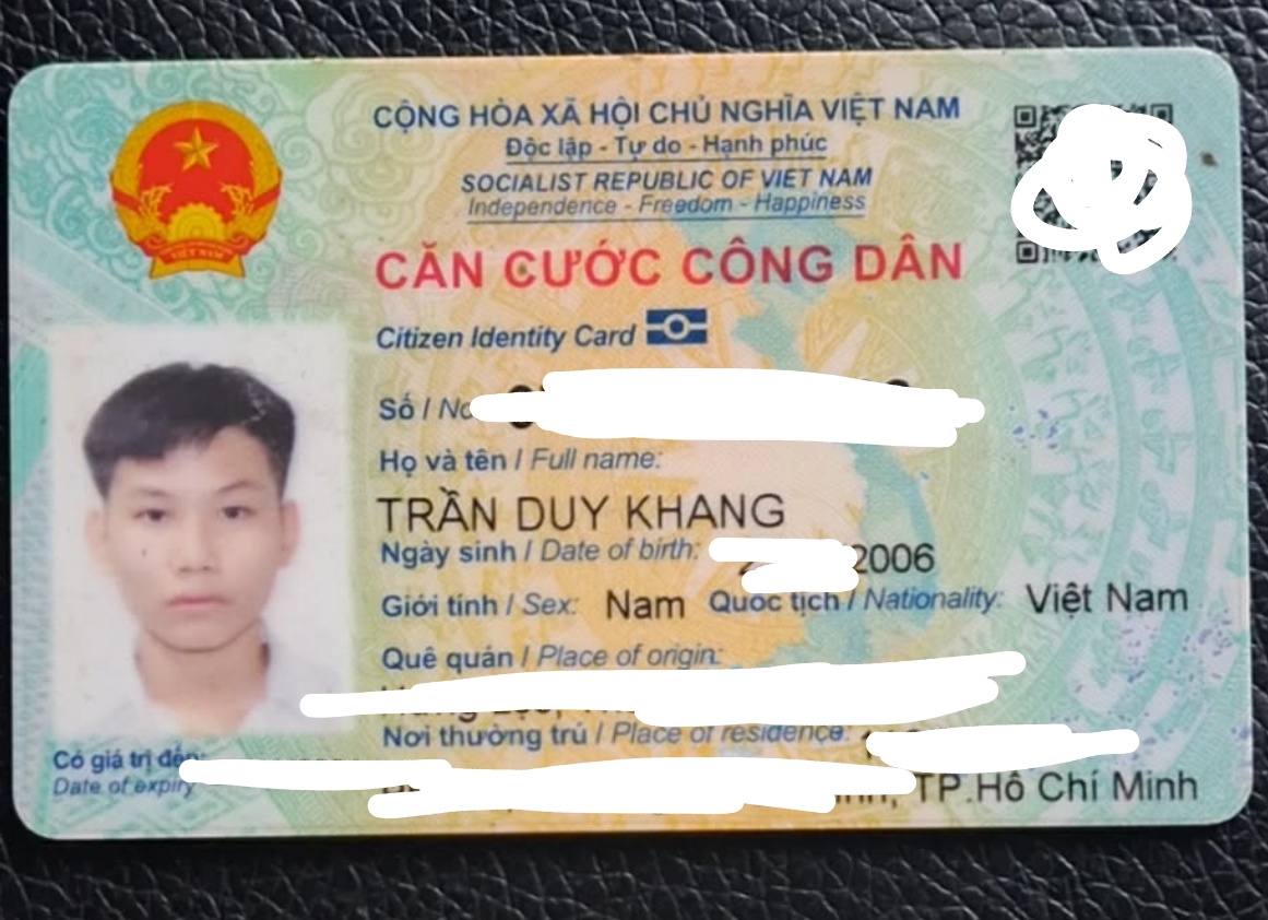 📌 rơi ví tại TP HCM tên Trần Duy Khang 2006