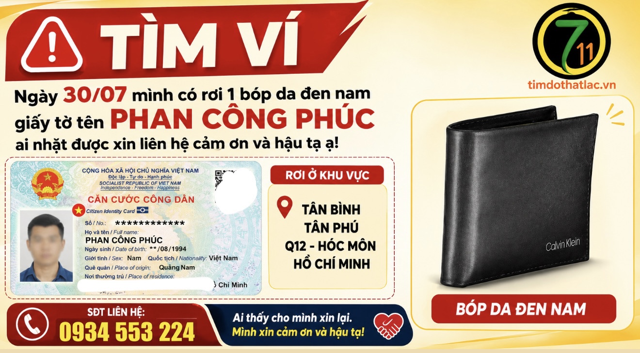 Rơi ví Hồ Chí Minh tên Phan Công Phúc
