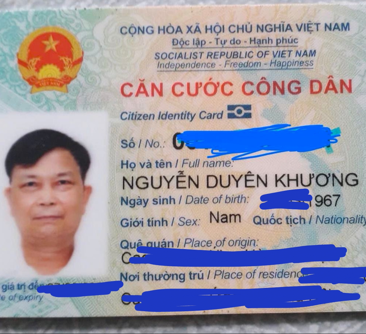 📌 rơi ví tại Hà Nội tên Nguyễn Duyên Khương 1967