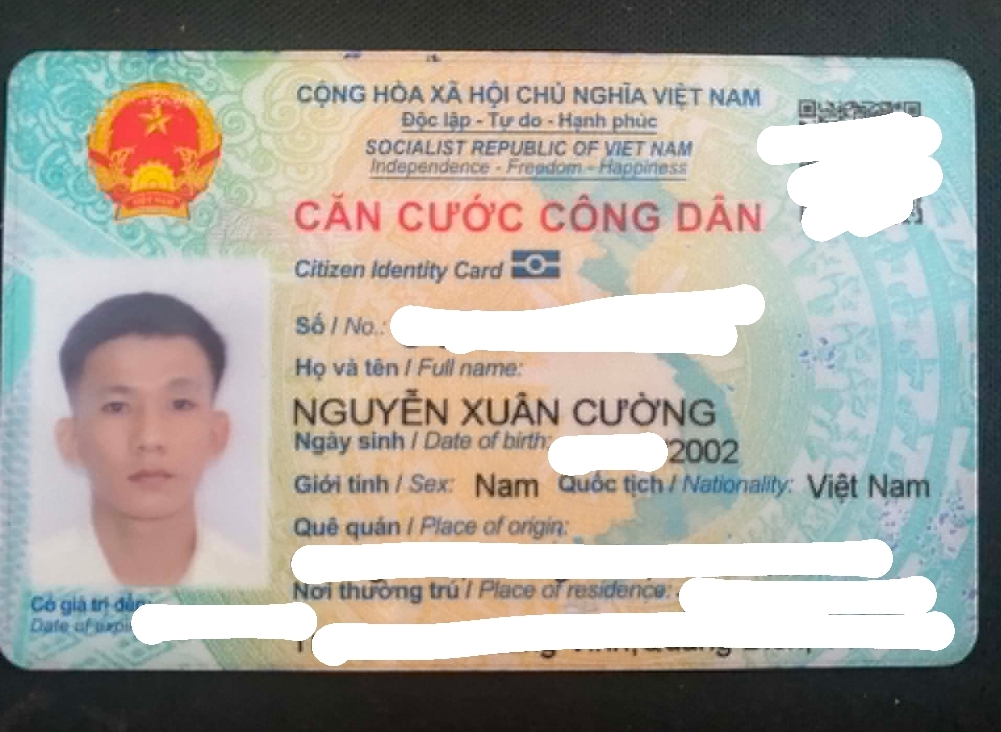 📌 tìm cccd rơi tại Huế tên Nguyễn Xuân Cường 2002