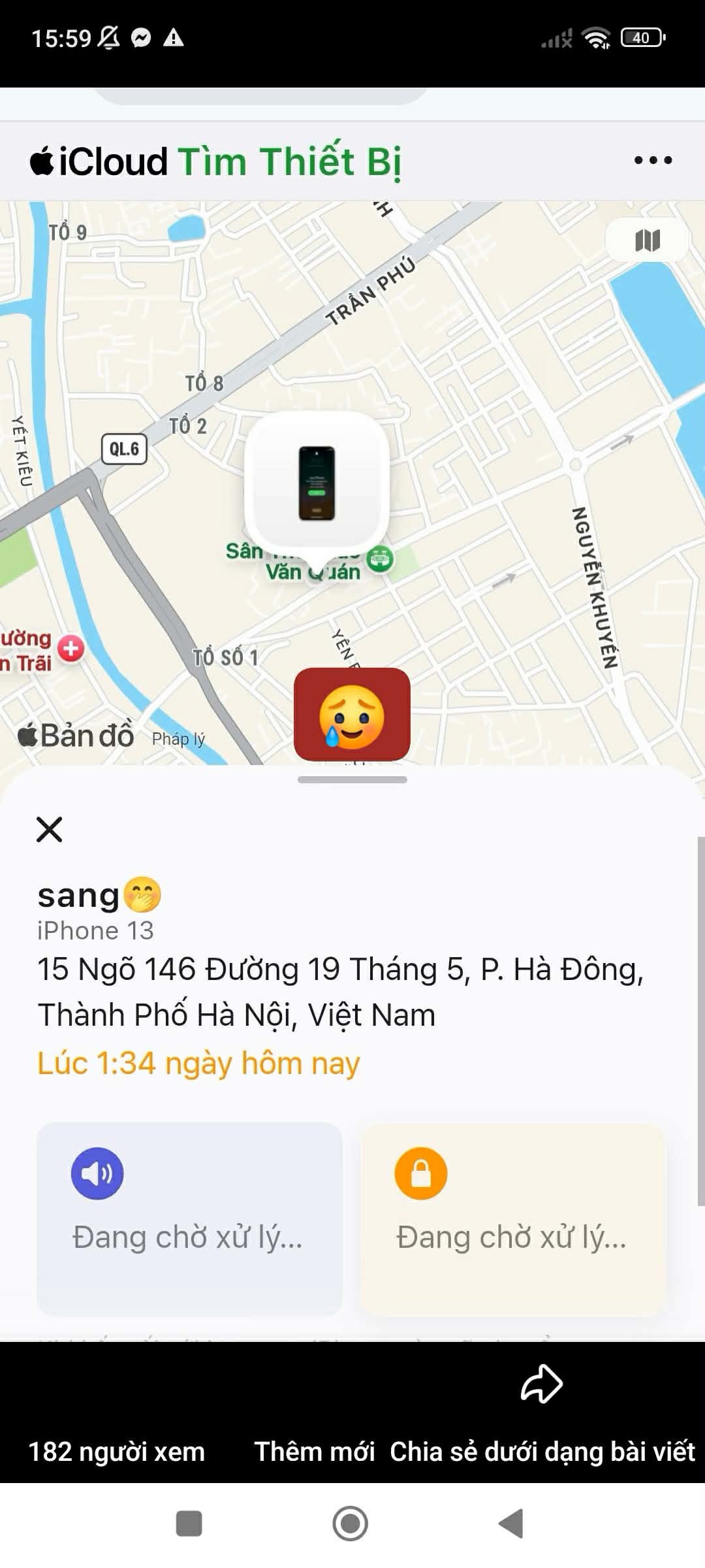 Tìm chuộc điện thoại Iphone 13 thất lạc ở Hà Nội