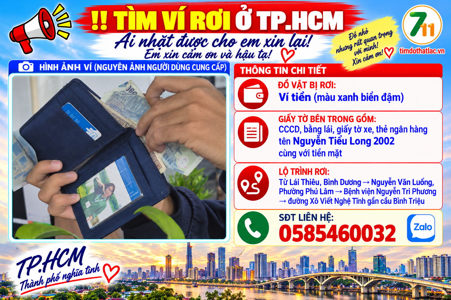 Rơi ví ở Hồ Chí Minh tên Nguyễn Tiểu Long 2002
