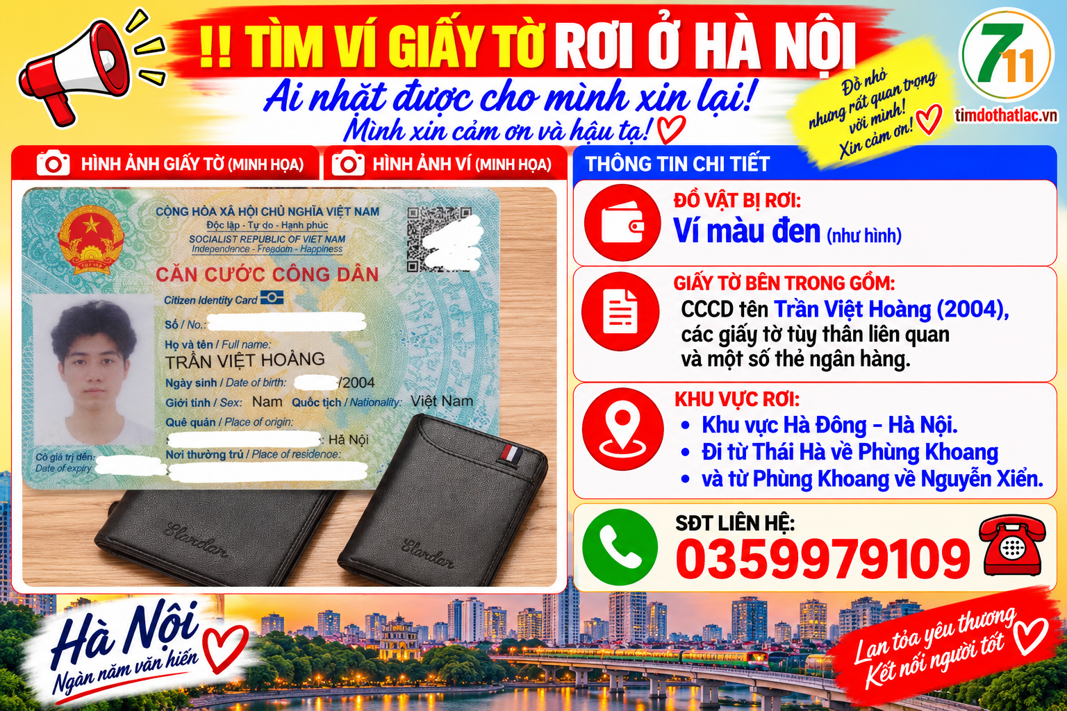 📌rơi ví tại Hà Nội tên Trần Việt Hoàng 2004