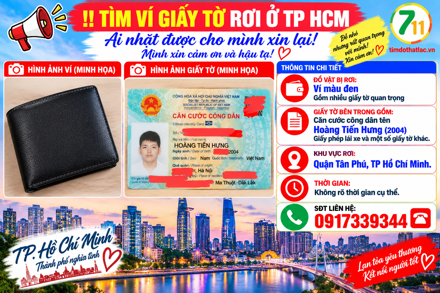 📌 rơi ví tại TP HCM tên Hoàng Tiến Hưng 2004
